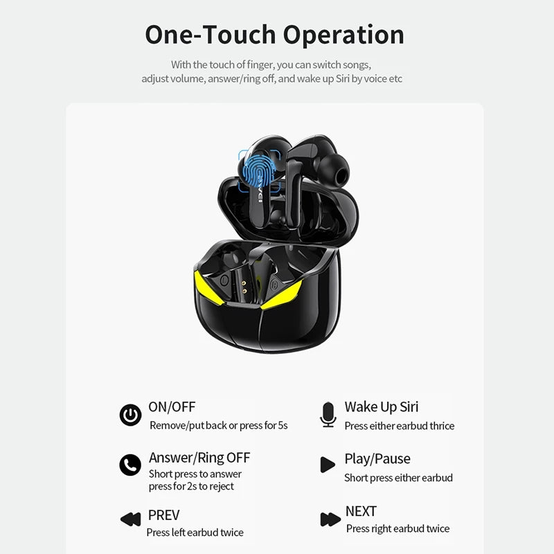 AWEI T35 HiFi TWS Bluetooth ENC Earphone Wireless Sport Game Music Touch Waterproof AAC Stereo Headset with Mic AWEI T35 HiFi TWS Bluetooth ENC Earphone Wireless Sport Game Music Touch Waterproof AAC Stereo Headset with Mic